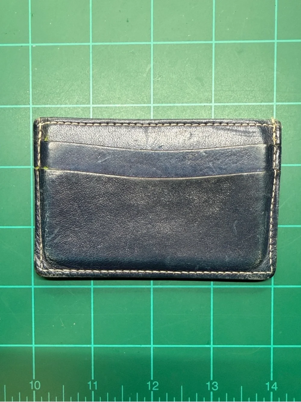 J. Crew Dark Blue Leather Slim Card Wallet
